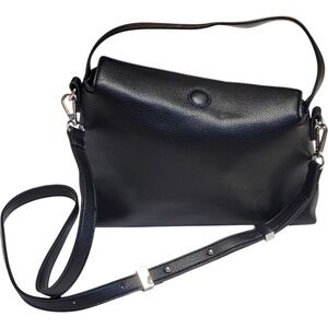 BCBGMAXAZRIA Black Crossbody‎ Bag Purse Adjustable Strap Magnetic Flap Basic